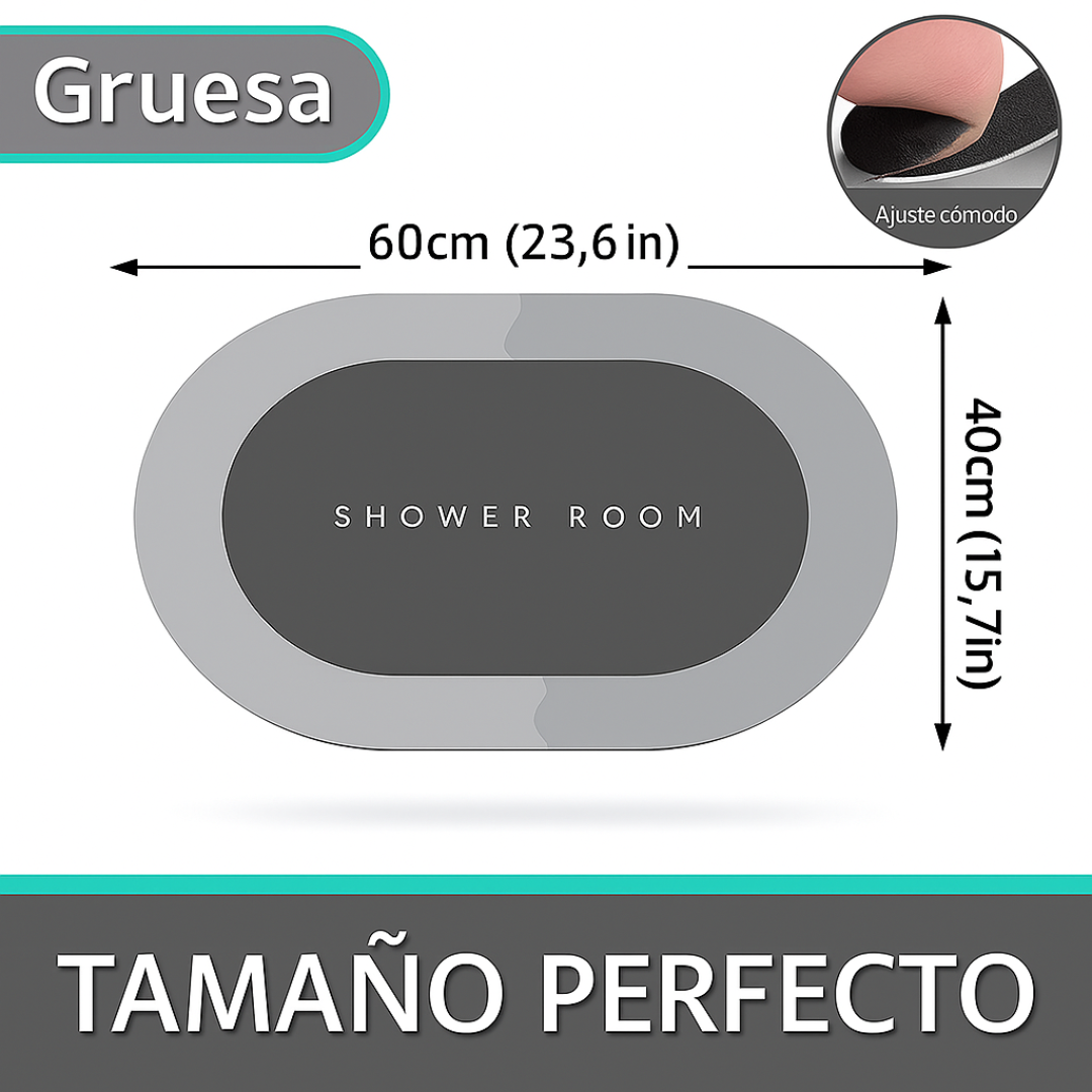 Pack Cabezal Ducha Masajeadora + Alfombra de Baño Secado Rápido